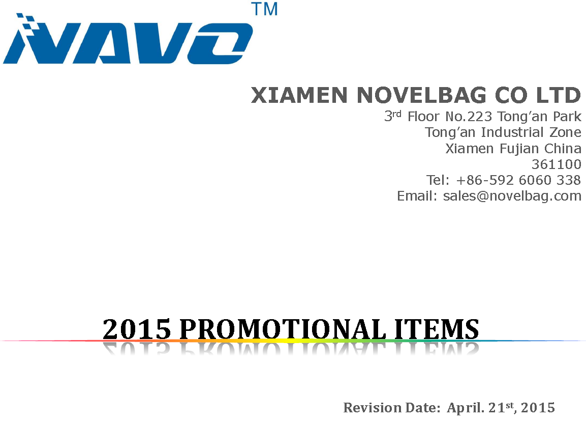  2015 PROMOTIONAL ITEMS
